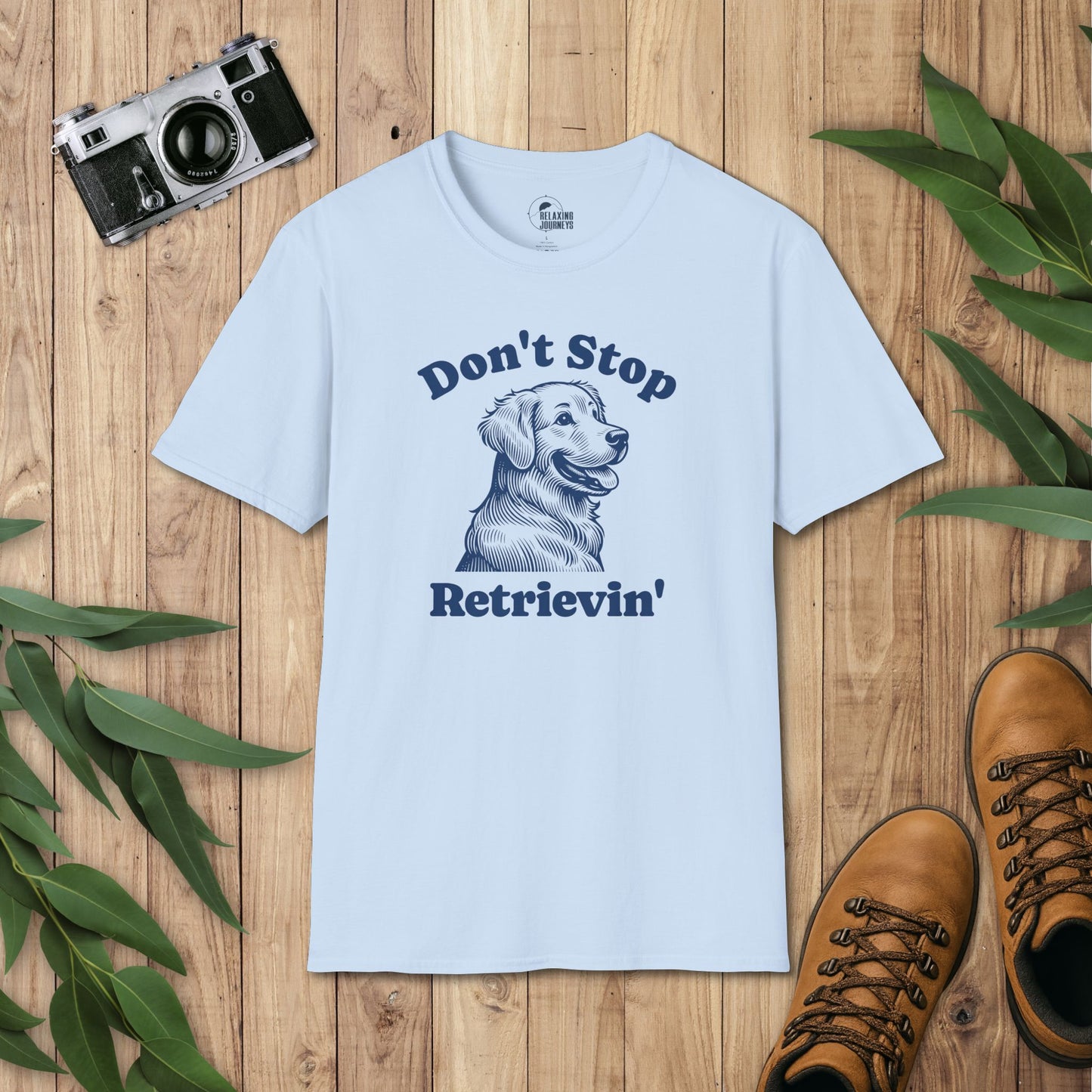 Don't Stop Retrievin' Retro Cartoon Retriever Graphic T-Shirt