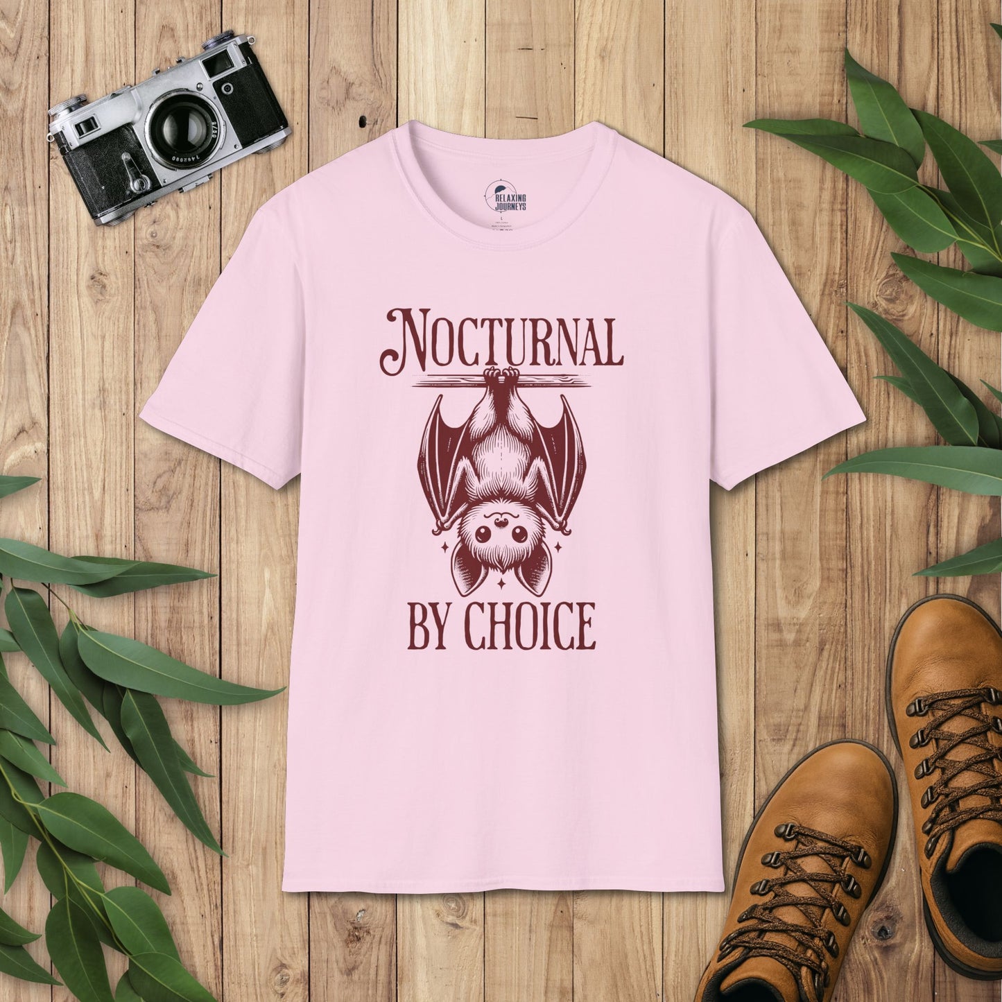 Upside Down Bat Retro Cartoon Nocturnal Graphic T-Shirt
