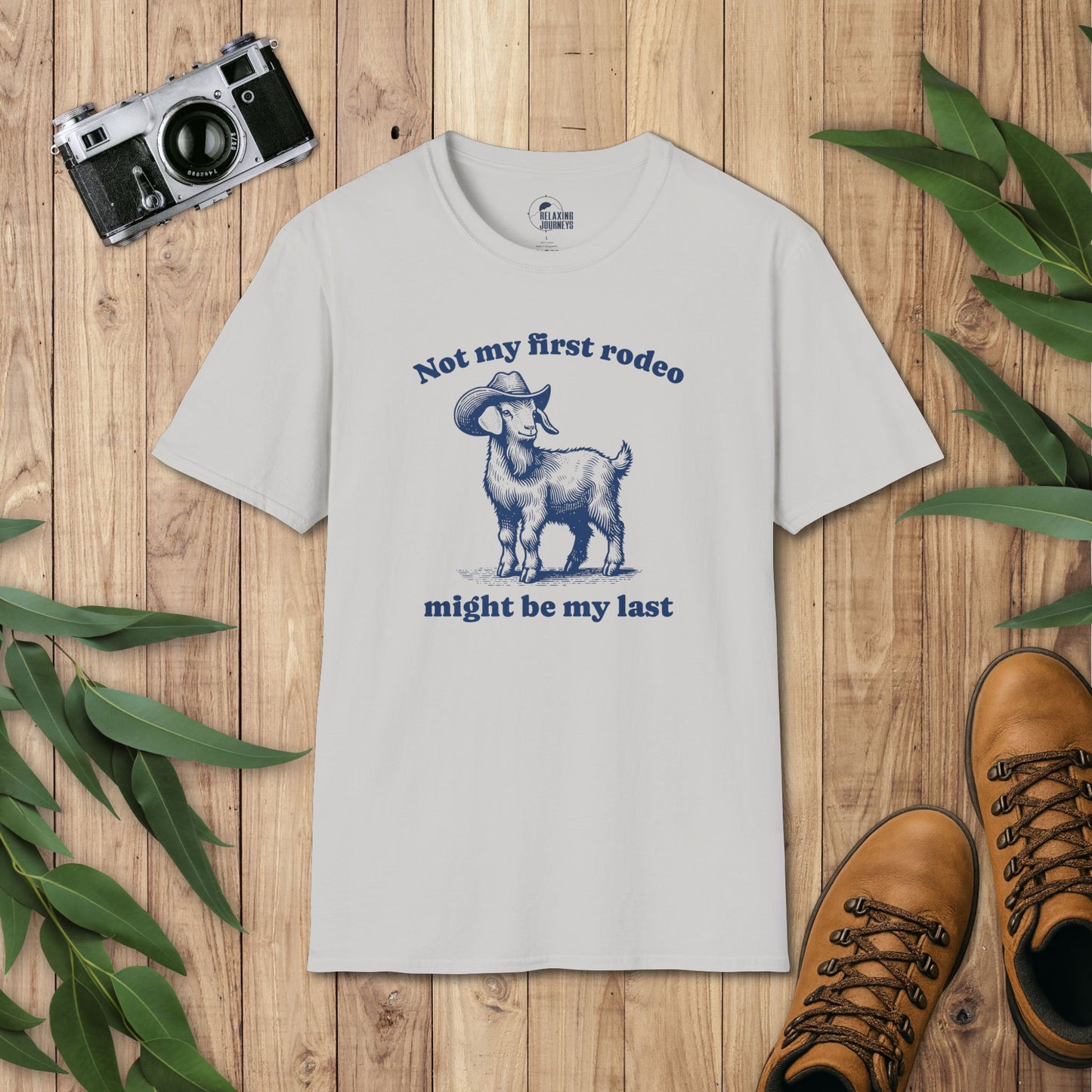 Old Goat Retro Cartoon First Last Rodeo Graphic T-Shirt