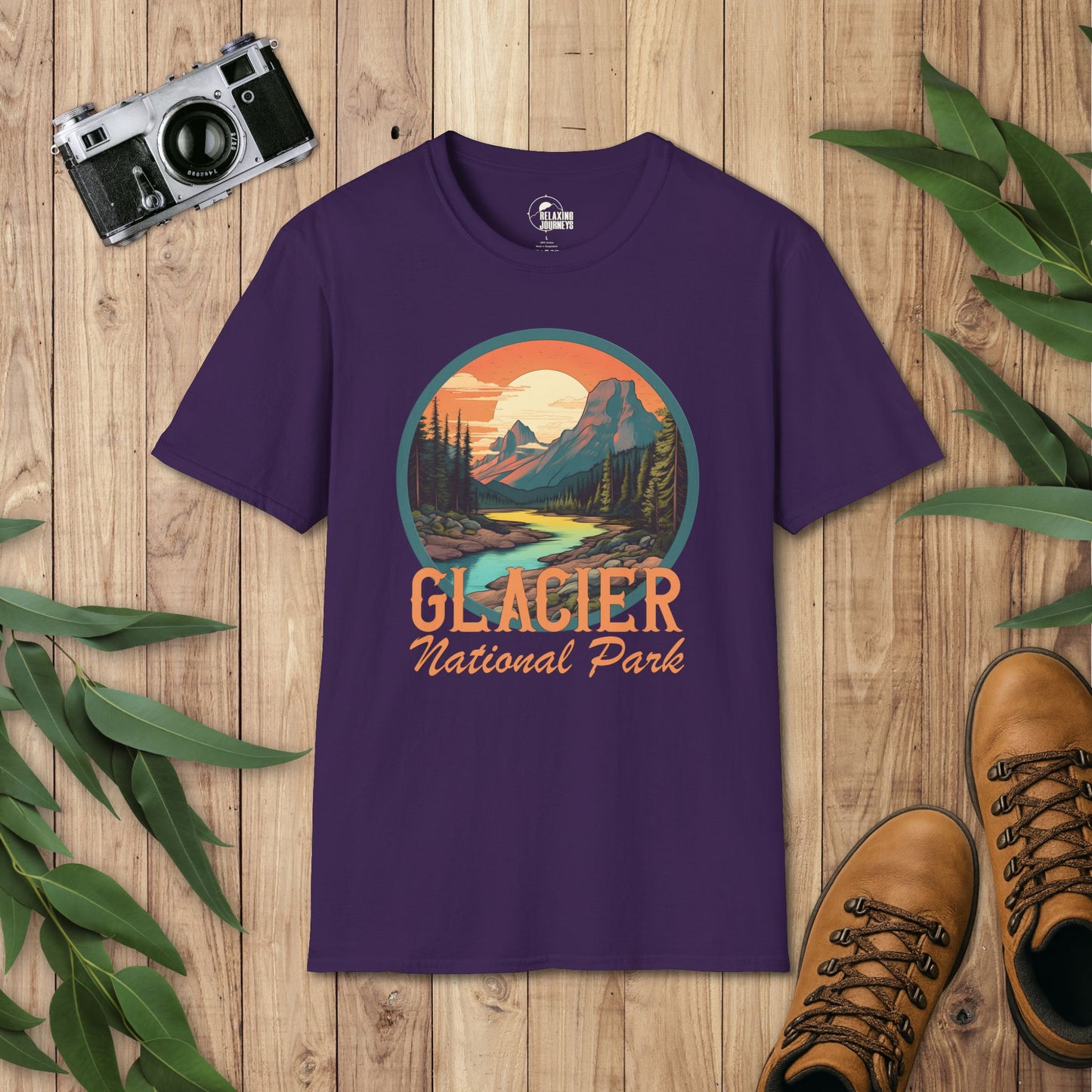 Glacier National Park Retro T-Shirt