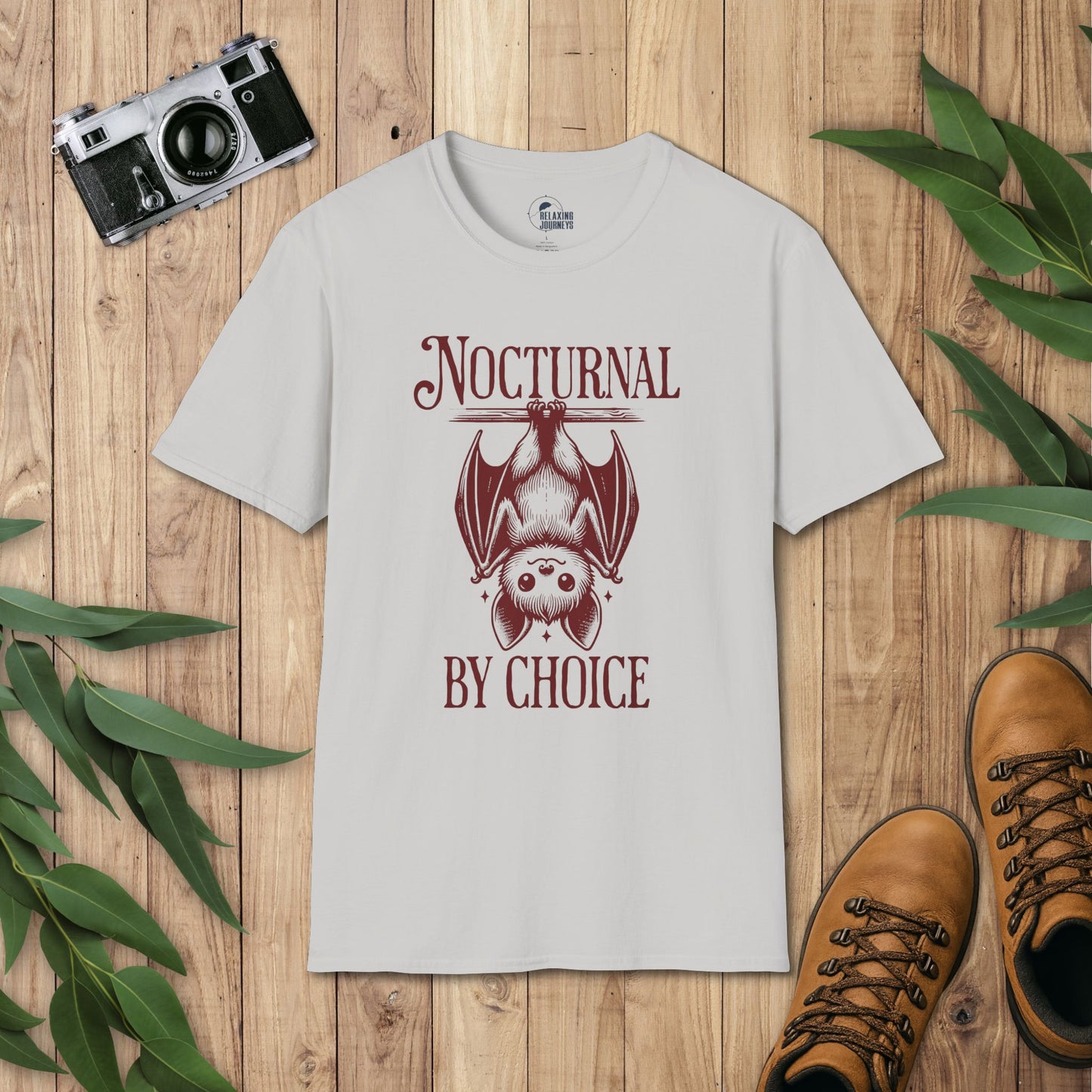Upside Down Bat Retro Cartoon Nocturnal Graphic T-Shirt