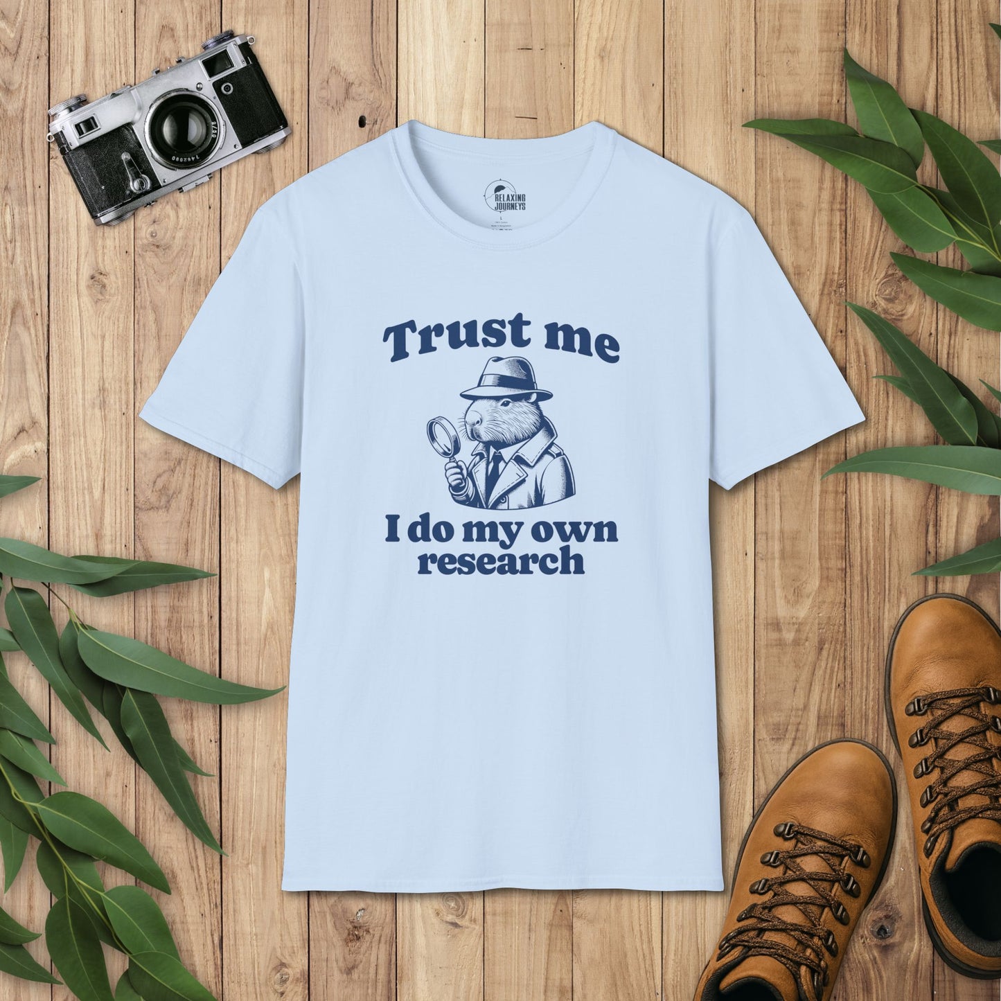 Capybara Retro Cartoon Do My Own Research Graphic T-Shirt