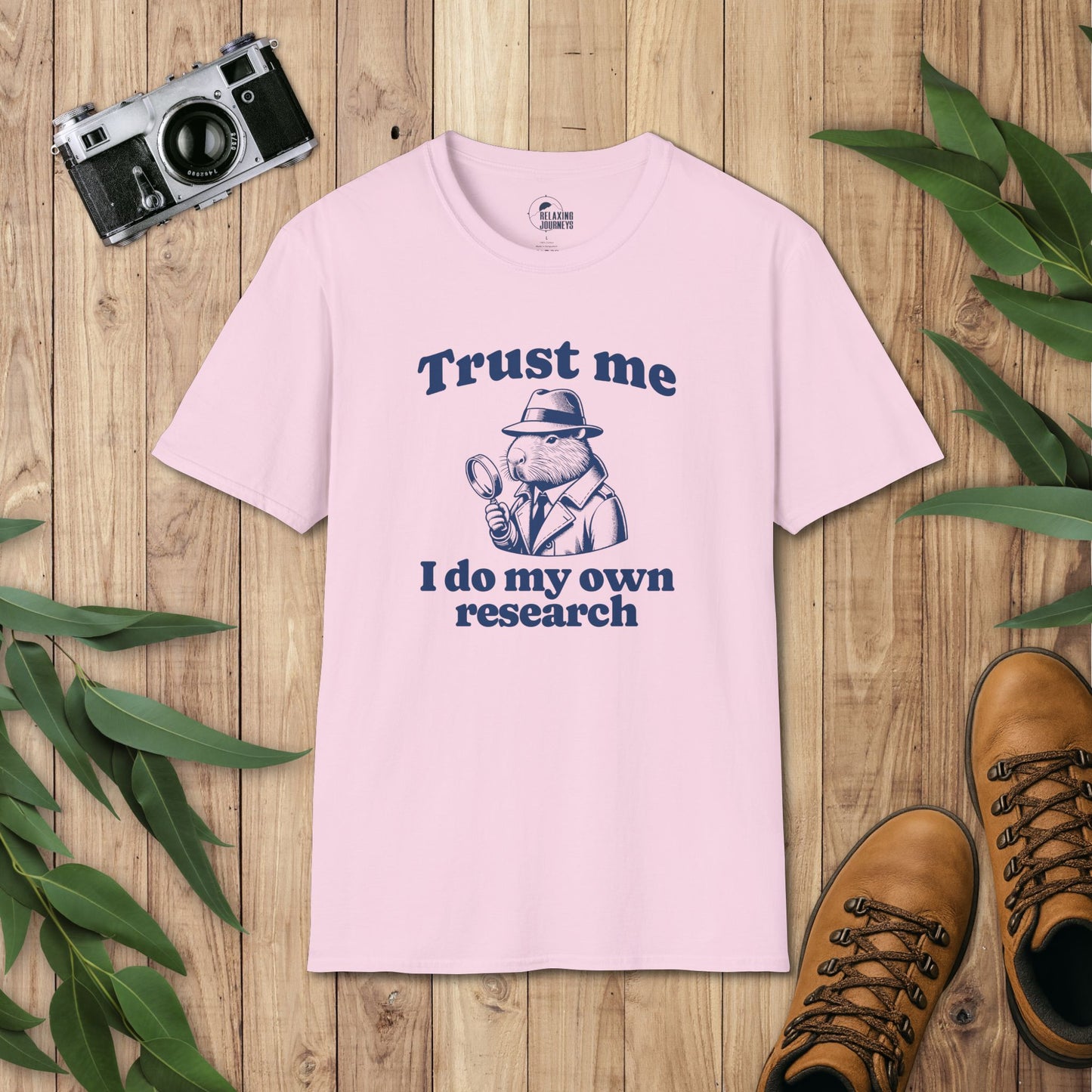 Capybara Retro Cartoon Do My Own Research Graphic T-Shirt