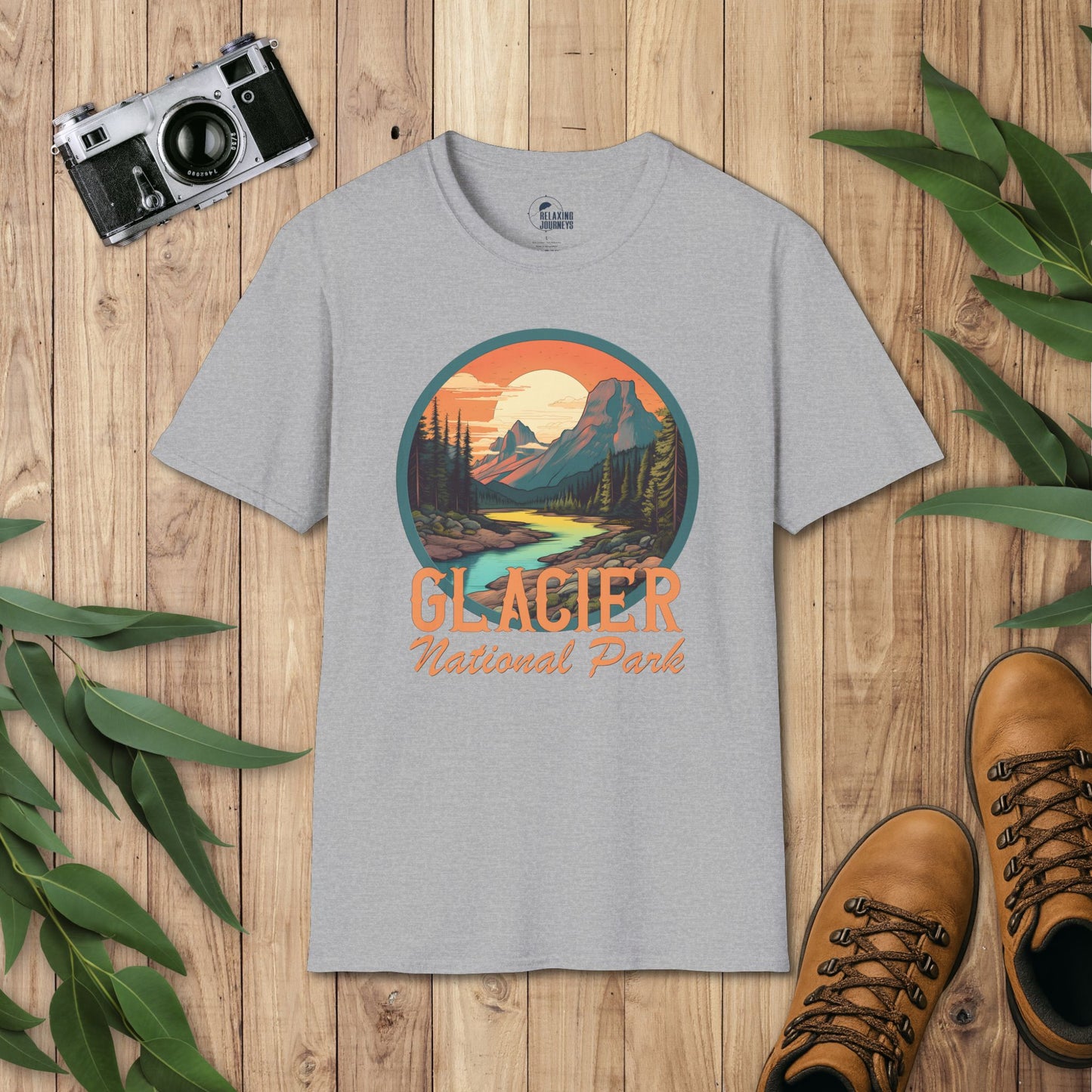 Glacier National Park Retro T-Shirt
