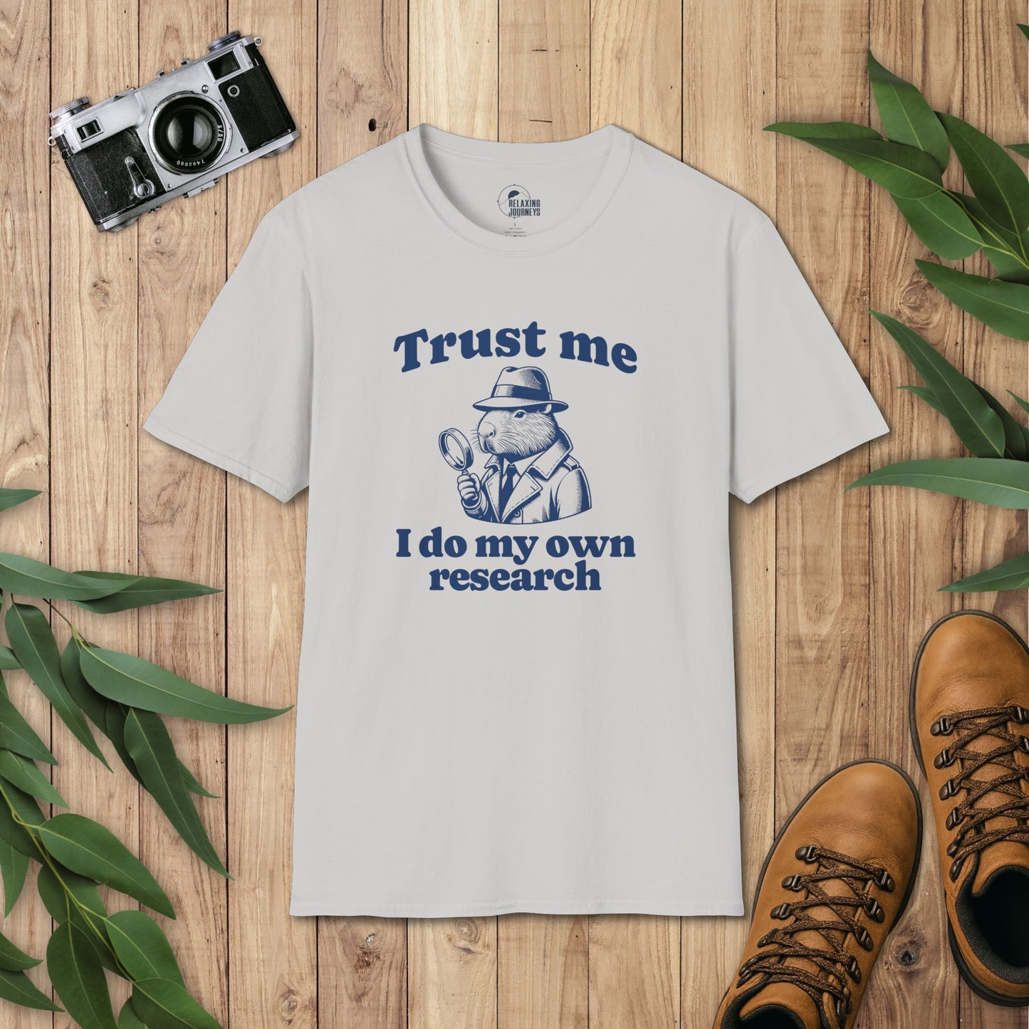 Capybara Retro Cartoon Do My Own Research Graphic T-Shirt