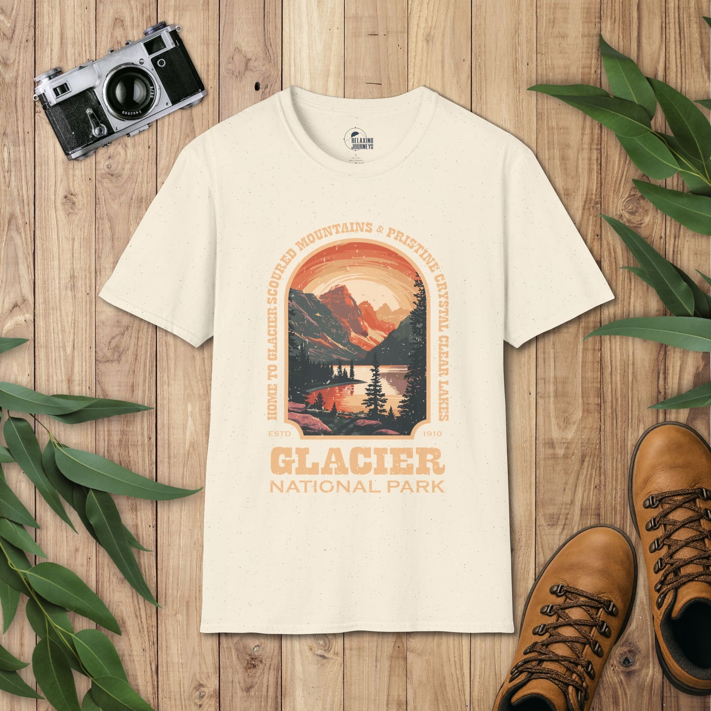 Glacier National Park Retro Arch T-Shirt