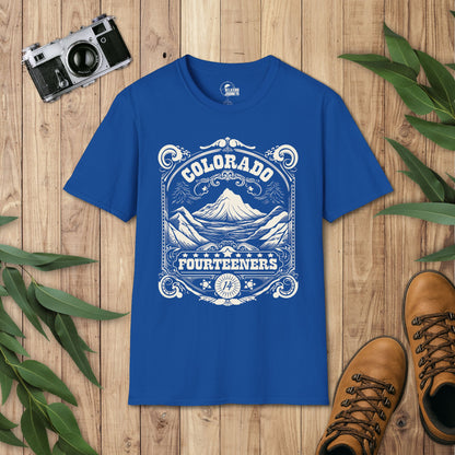 Colorado Fourteener Ornate Label T-Shirt