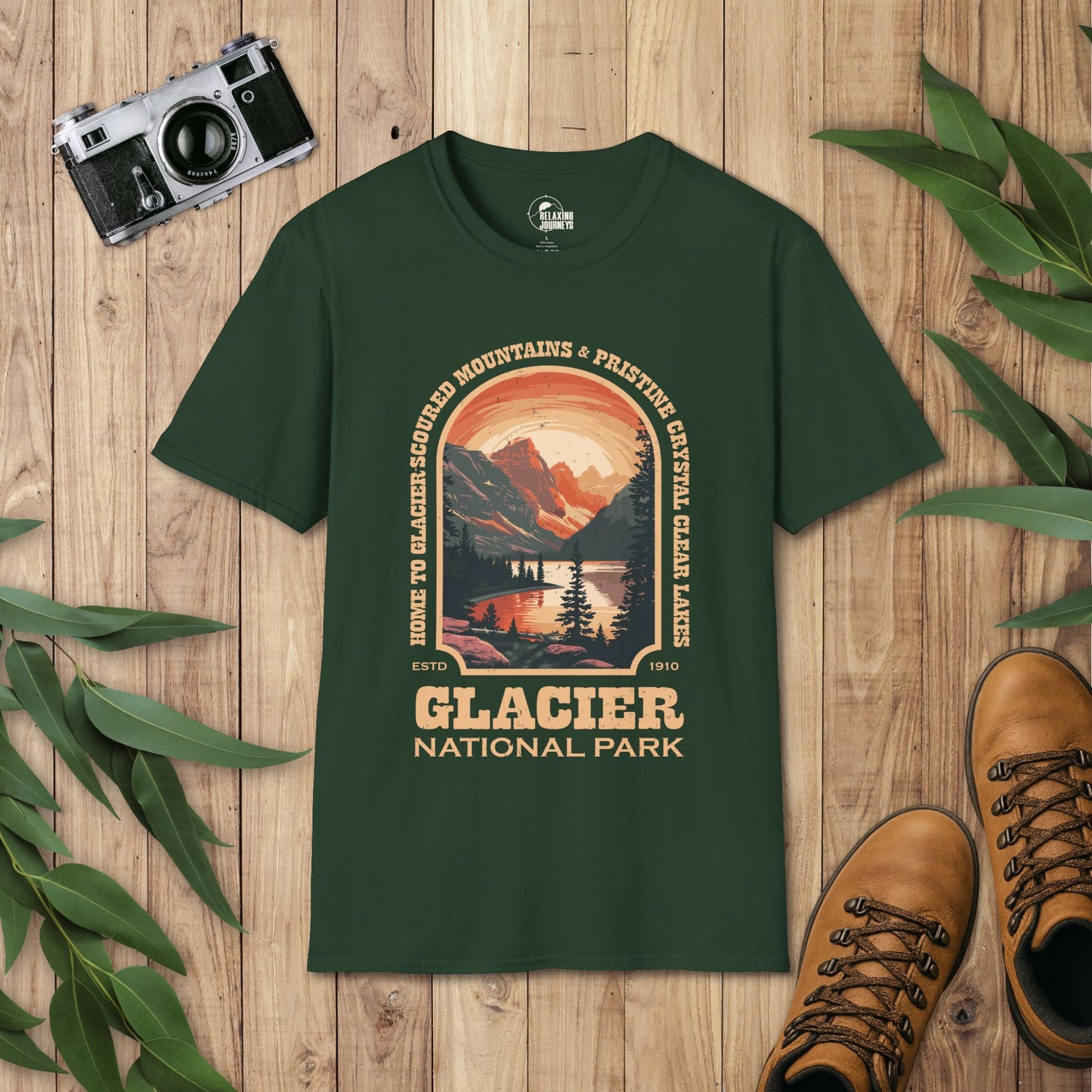 Glacier National Park Retro Arch T-Shirt