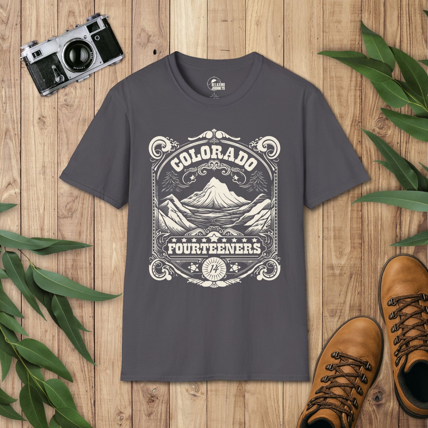 Colorado Fourteener Ornate Label T-Shirt