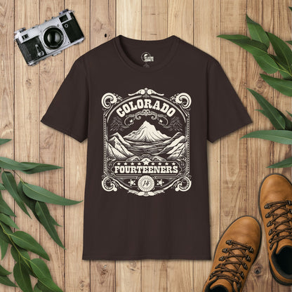 Colorado Fourteener Ornate Label T-Shirt