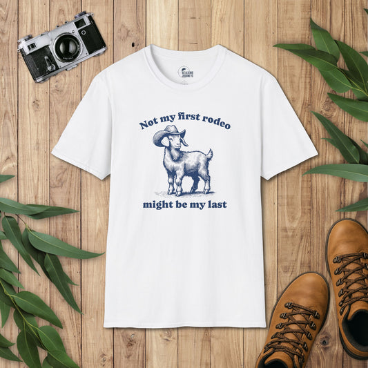 Old Goat Retro Cartoon First Last Rodeo Graphic T-Shirt