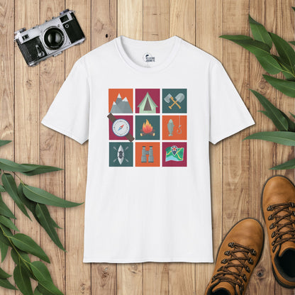 3 x 3 Camping Icon T-Shirt