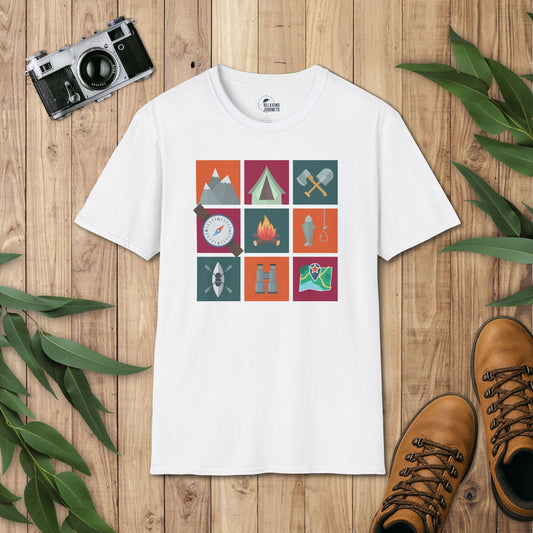 3 x 3 Camping Icon T-Shirt