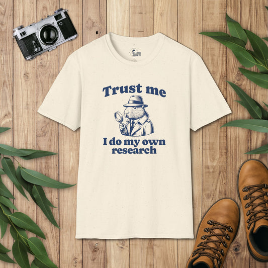 Capybara Retro Cartoon Do My Own Research Graphic T-Shirt