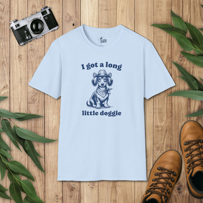 Cowboy Dachshund Retro Cartoon Long Little Doggie Graphic T-Shirt