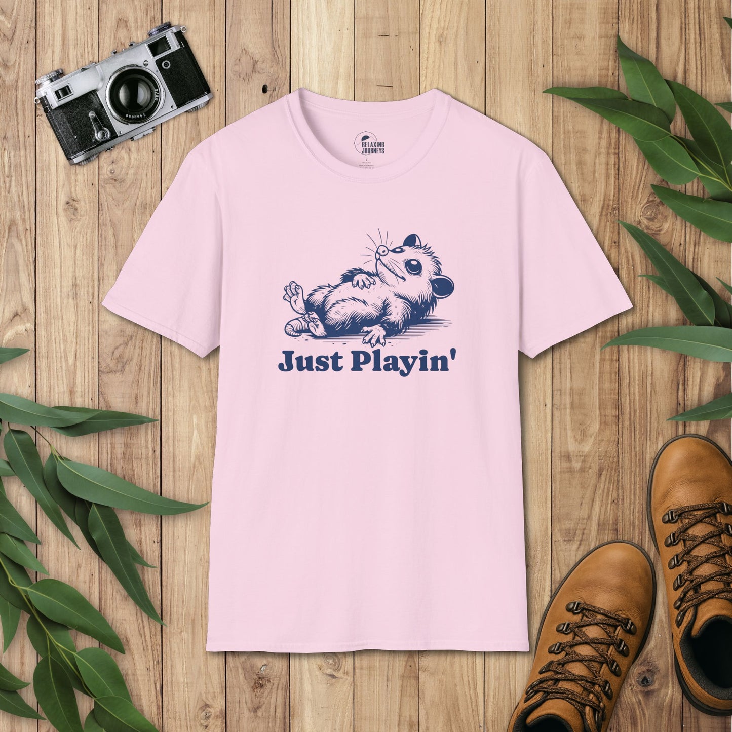 Possum Retro Cartoon Just Playin' Graphic T-Shirt