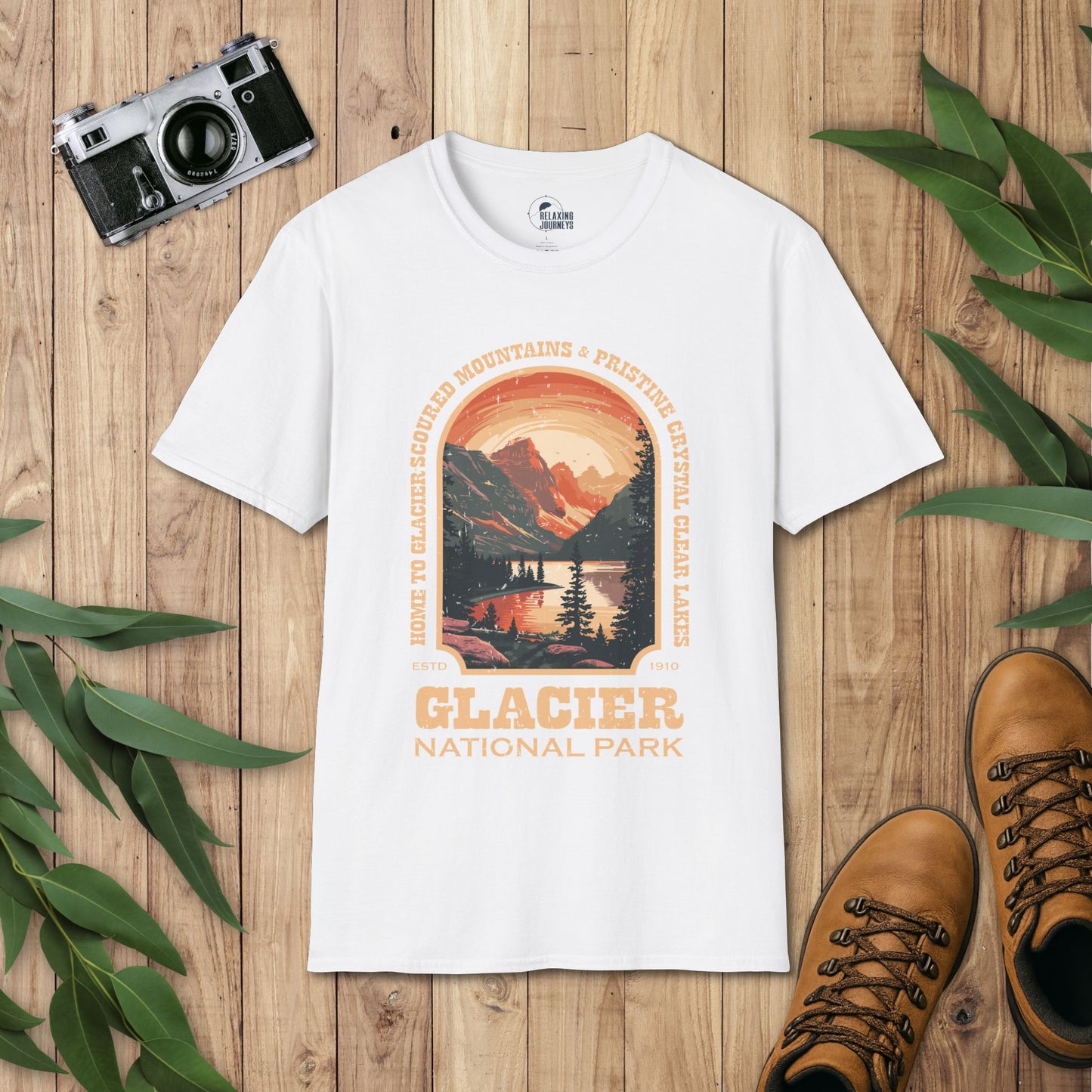 Glacier National Park Retro Arch T-Shirt