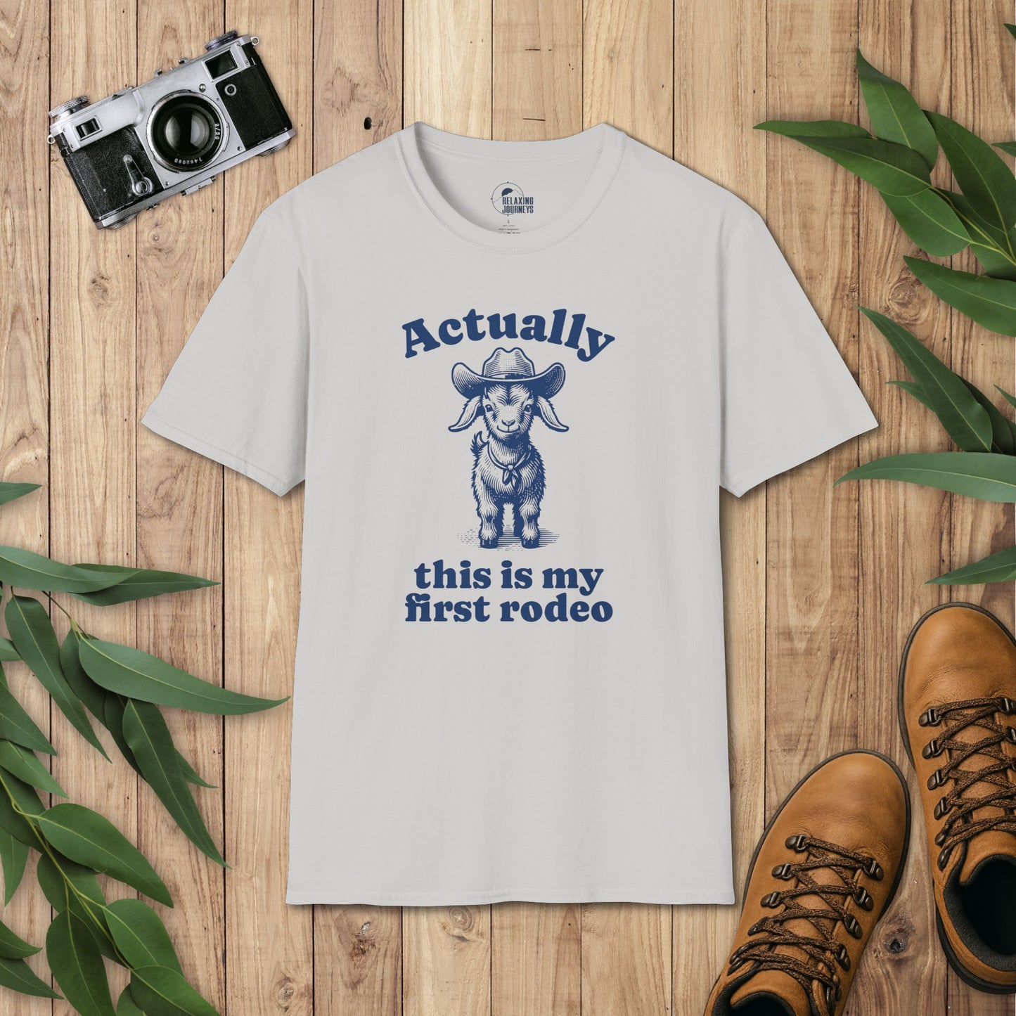 Baby Goat Retro Cartoon First Rodeo Graphic T-Shirt
