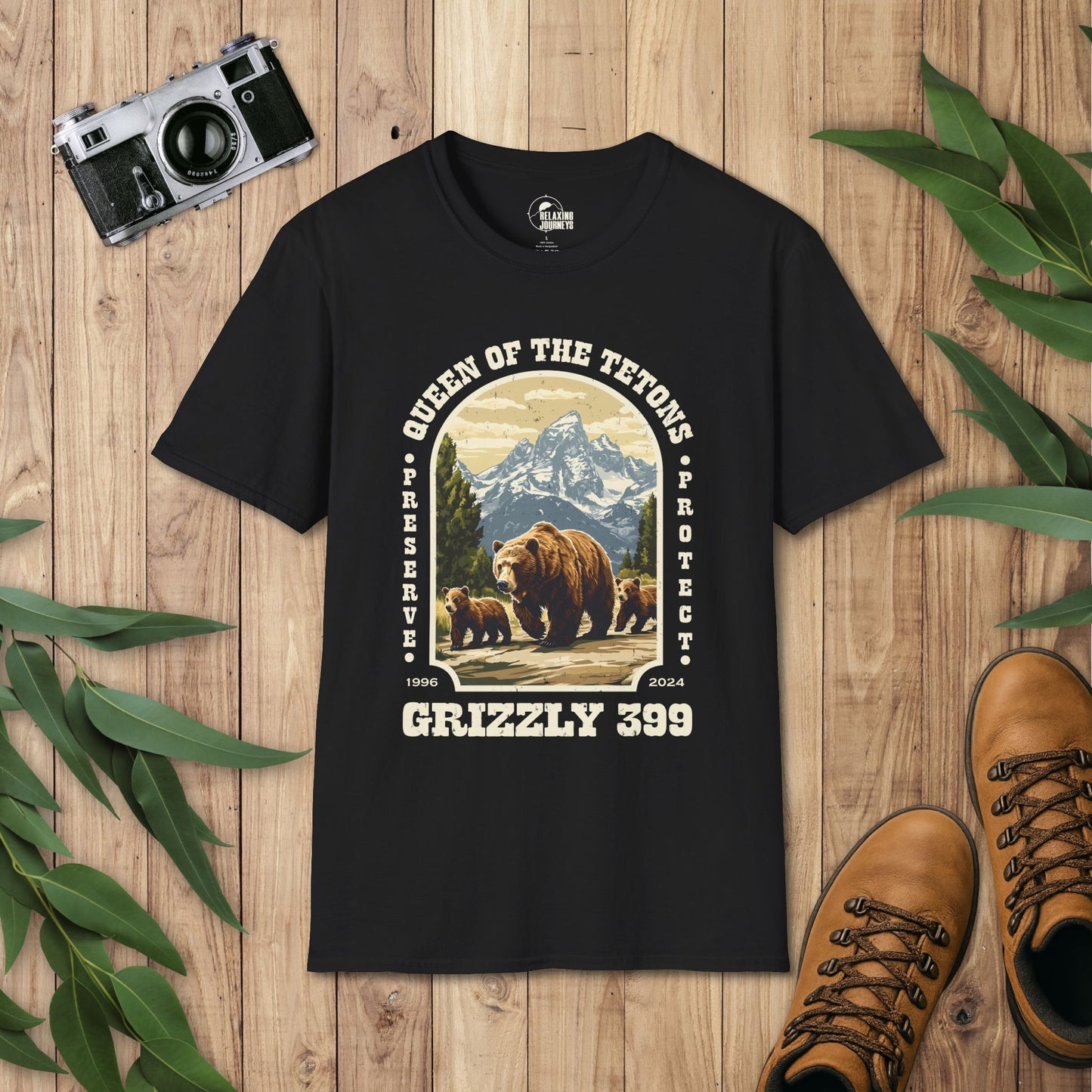Grizzly 399 Grand Teton Retro Arch T-Shirt
