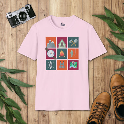 3 x 3 Camping Icon T-Shirt
