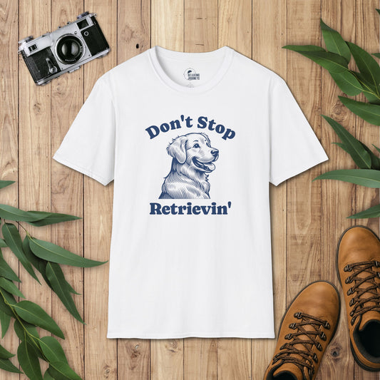 Don't Stop Retrievin' Retro Cartoon Retriever Graphic T-Shirt