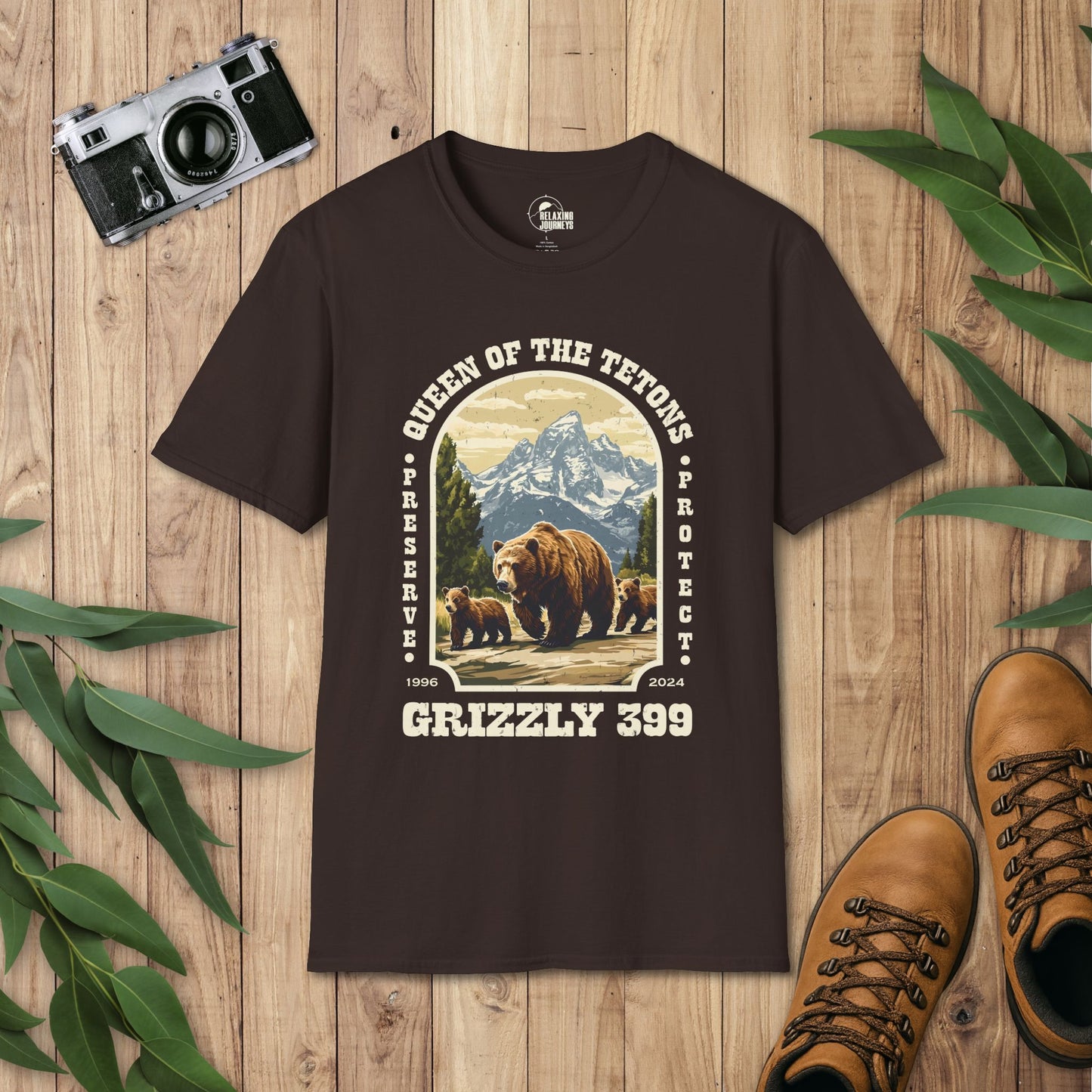 Grizzly 399 Grand Teton Retro Arch T-Shirt