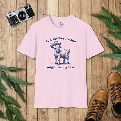 Old Goat Retro Cartoon First Last Rodeo Graphic T-Shirt