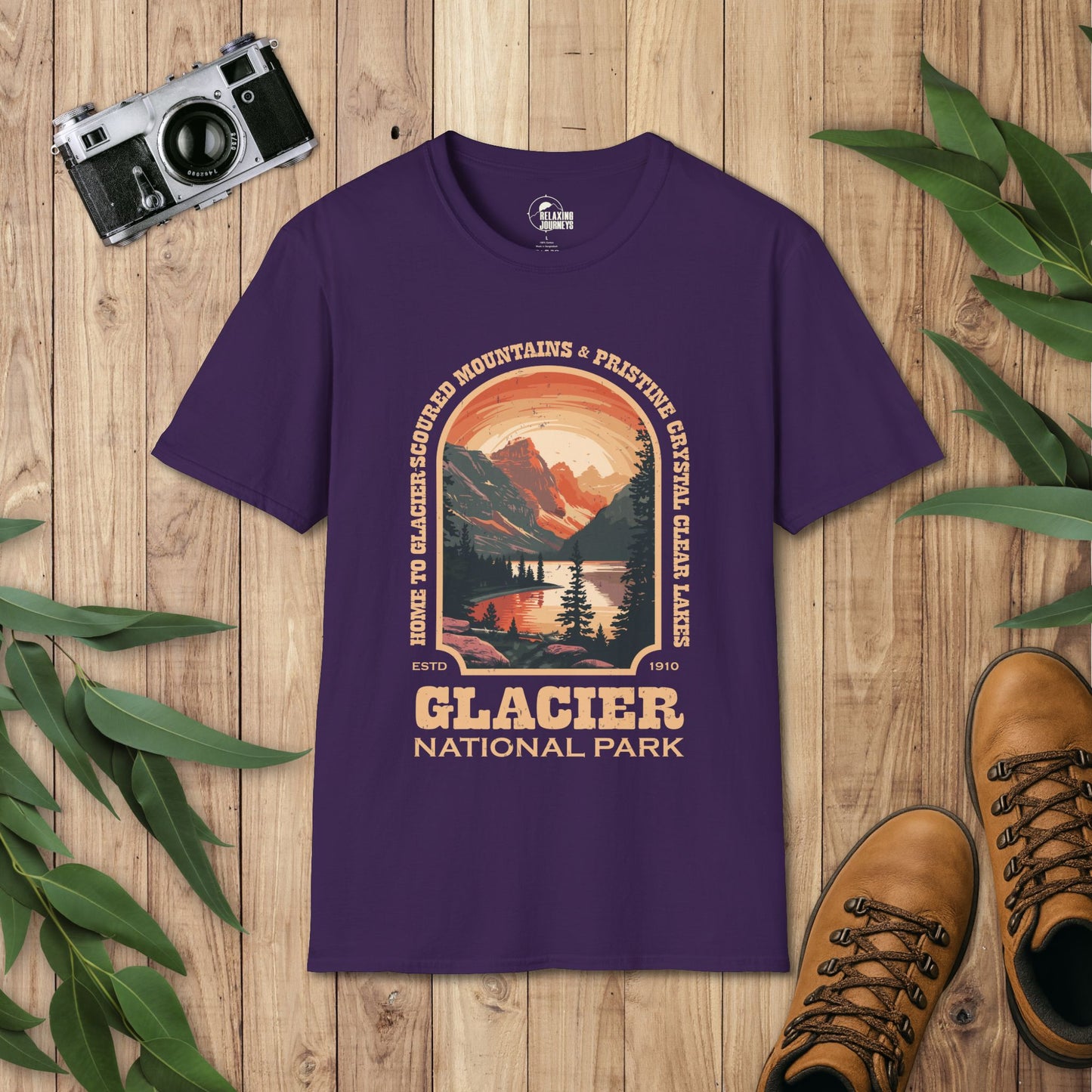 Glacier National Park Retro Arch T-Shirt