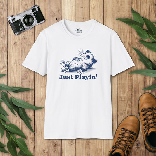 Possum Retro Cartoon Just Playin' Graphic T-Shirt