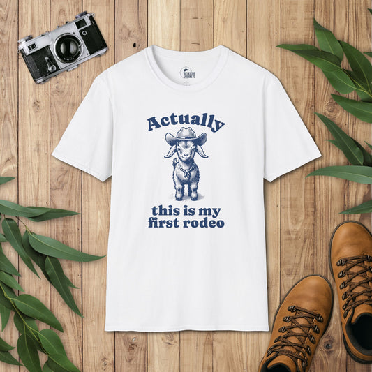 Baby Goat Retro Cartoon First Rodeo Graphic T-Shirt