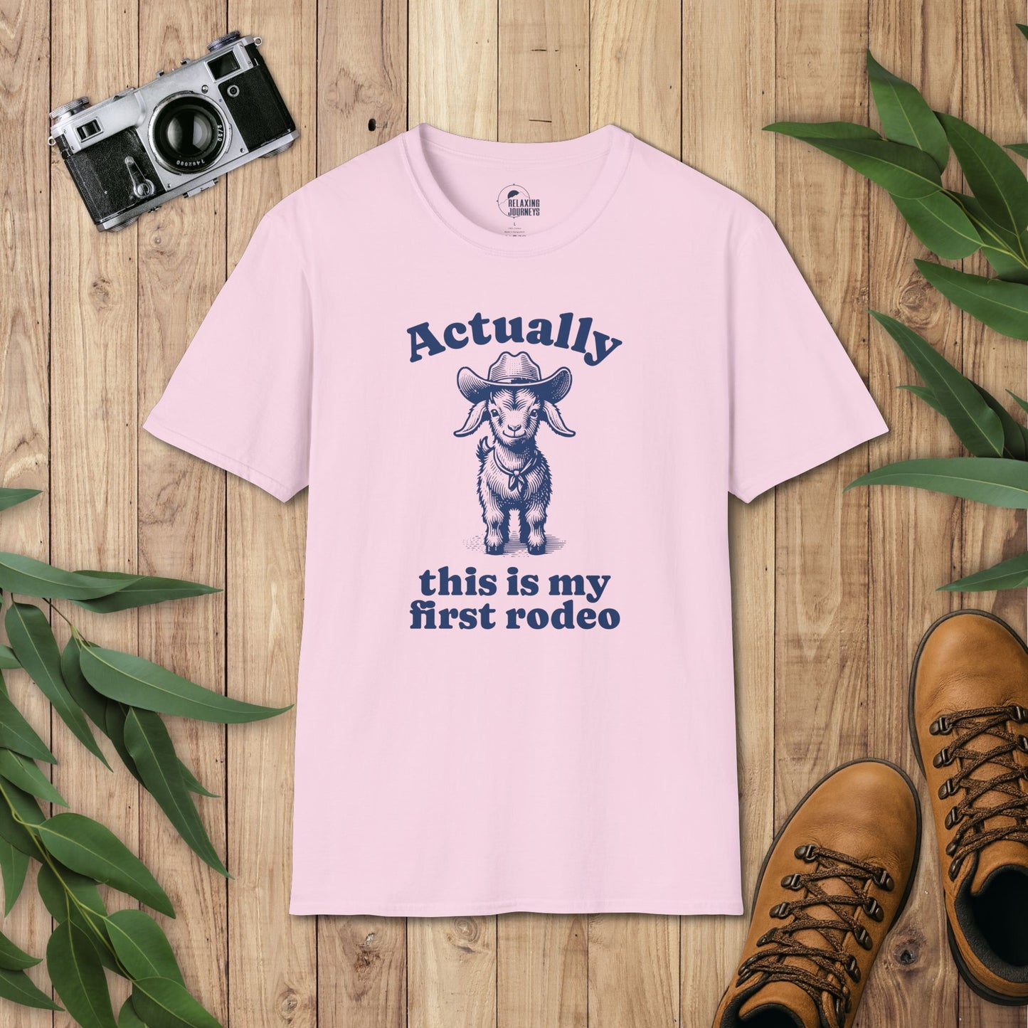 Baby Goat Retro Cartoon First Rodeo Graphic T-Shirt