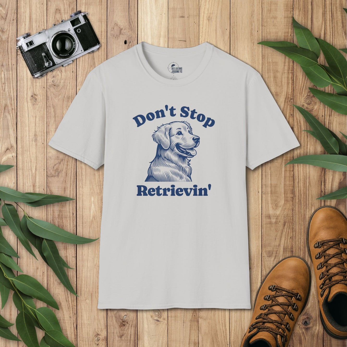 Don't Stop Retrievin' Retro Cartoon Retriever Graphic T-Shirt