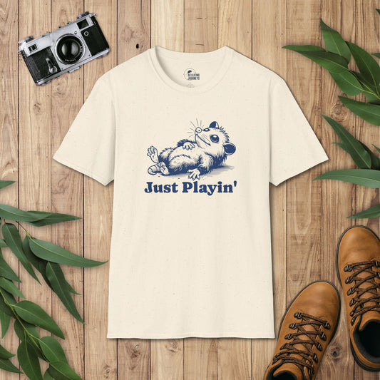 Possum Retro Cartoon Just Playin' Graphic T-Shirt