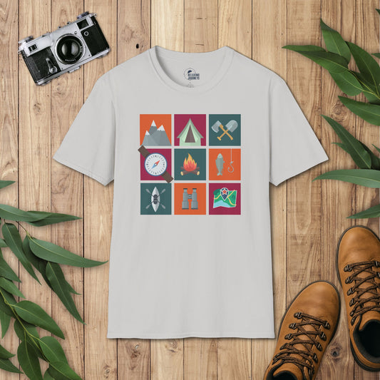 3 x 3 Camping Icon T-Shirt