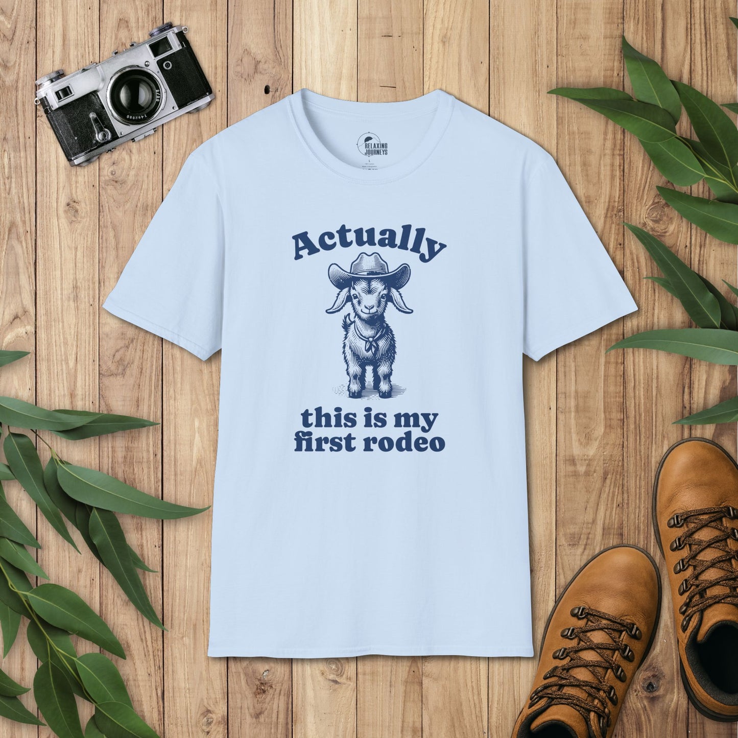 Baby Goat Retro Cartoon First Rodeo Graphic T-Shirt